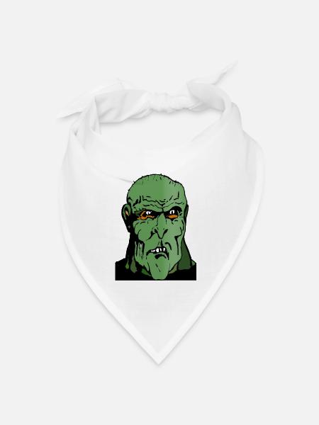 Grüner hässlicher Mann Monster - Bandana Dreieckstuch - Weiß