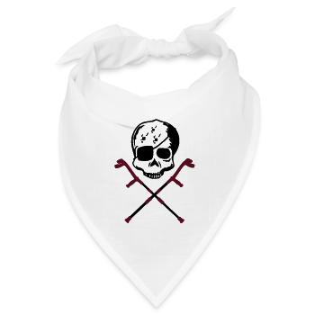 krücken totenkopf - Bandana Dreieckstuch - Weiß - Vorne