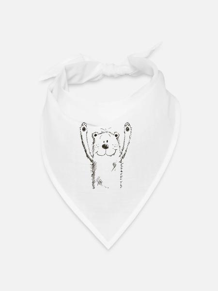 Witzer Bär I Bärchen I Teddy I Eisbär Comic - Bandana Dreieckstuch - Weiß
