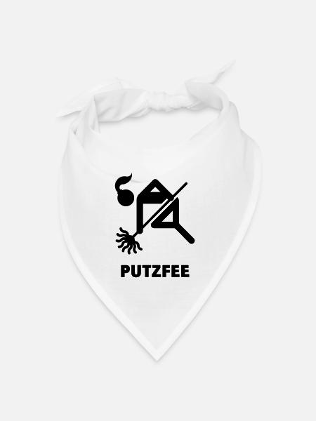 Putzfee / Putzfrau - Bandana Dreieckstuch - Weiß