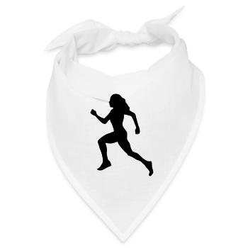 Läuferin, laufen - Bandana Dreieckstuch - Weiß - Vorne
