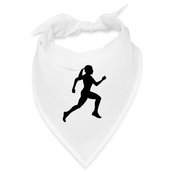 Läuferin, laufen - Bandana Dreieckstuch - Weiß - Vorne
