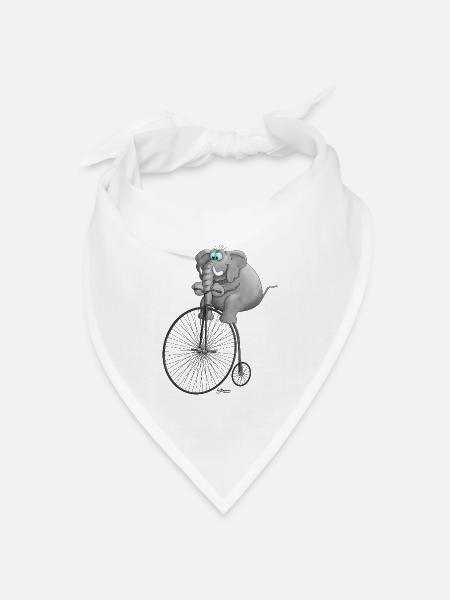 lustiger Elefant - Bandana Dreieckstuch - Weiß