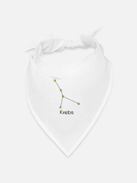Sternzeichen Krebs - Bandana Dreieckstuch - Weiß