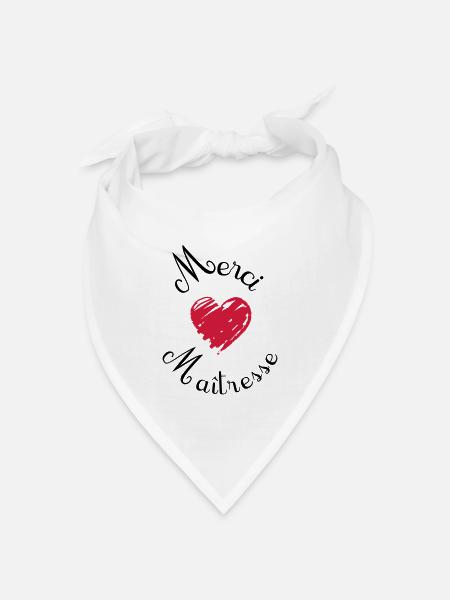 merci maîtresse cadeau fin année - Bandana Dreieckstuch - Weiß