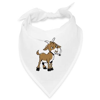 Ziege kiffen joint - Bandana Dreieckstuch - Weiß - Vorne