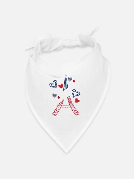 Eiffelturm - Bandana Dreieckstuch - Weiß