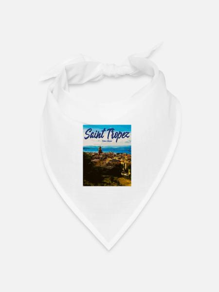 Saint Tropez Küstenflair Côte d'Azur - Bandana Dreieckstuch - Weiß