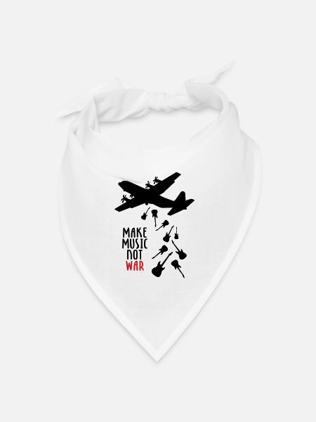 Mach Musik statt Krieg - Bandana Dreieckstuch - Weiß