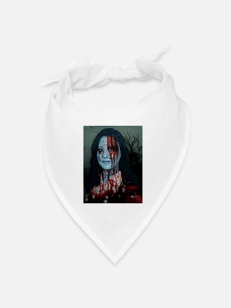 Halloween Bloodie Woman - Bandana Dreieckstuch - Weiß