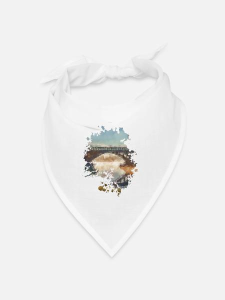 Brücke - Bandana Dreieckstuch - Weiß