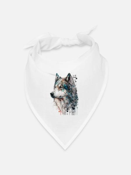 Siberian Husky 03 - Bandana Dreieckstuch - Weiß