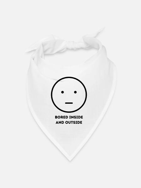 Bored inside and outside FACE - Bandana Dreieckstuch - Weiß