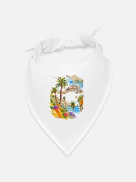 Urlaub auf den Kanaren - Bandana Dreieckstuch - Weiß