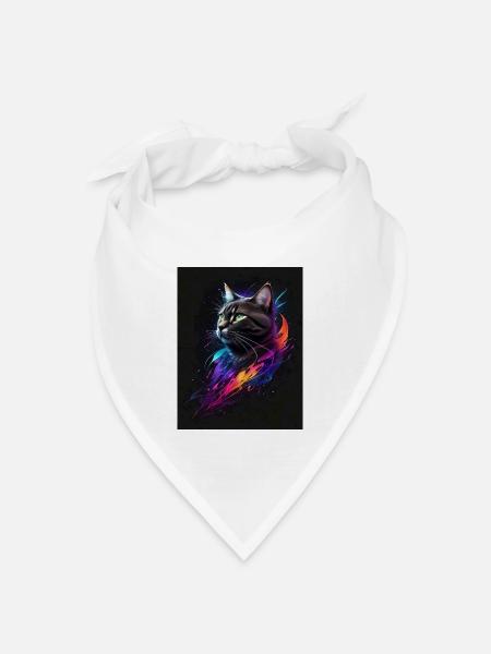 Cat Galaxy - Bandana Dreieckstuch - Weiß