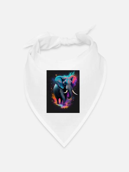 Elephant Galaxy - Bandana Dreieckstuch - Weiß