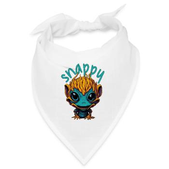 Snappy Alien - Bandana Dreieckstuch - Weiß - Vorne
