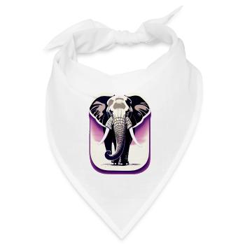 Die ewige Weisheit des Elefanten - Bandana Dreieckstuch - Weiß - Vorne