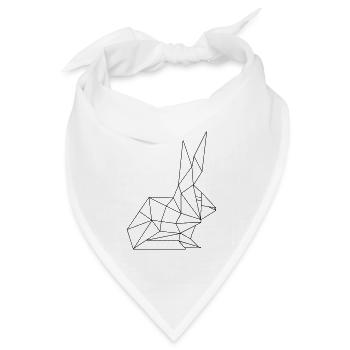 Osterhase Polygon - Bandana Dreieckstuch - Weiß - Vorne