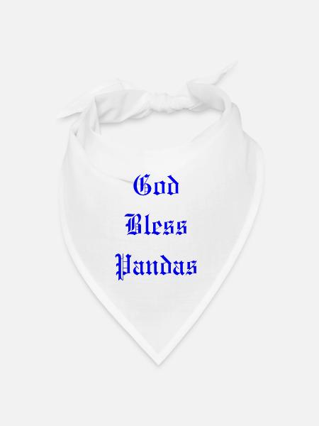 GodBlessPandas - Bandana Dreieckstuch - Weiß