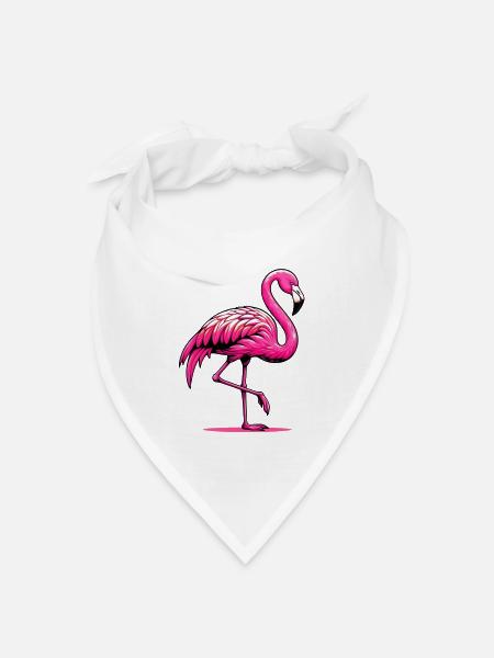 Flamingo - Bandana Dreieckstuch - Weiß