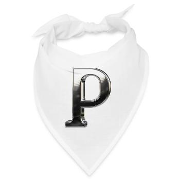 Chrome ,, P " Metallic - Bandana Dreieckstuch - Weiß - Vorne
