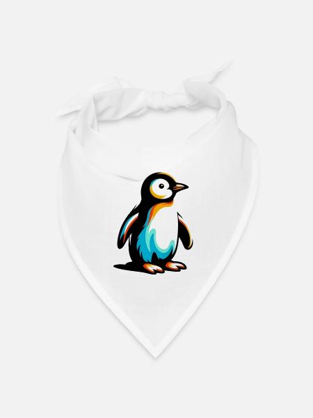 Pinguin - Bandana Dreieckstuch - Weiß