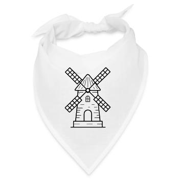 Windmühle Symbol - Bandana Dreieckstuch - Weiß - Vorne