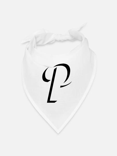 Letter P, Name, der Buchstabe P - Bandana Dreieckstuch - Weiß
