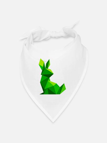 Lowpoly Kaninchen - Bandana Dreieckstuch - Weiß