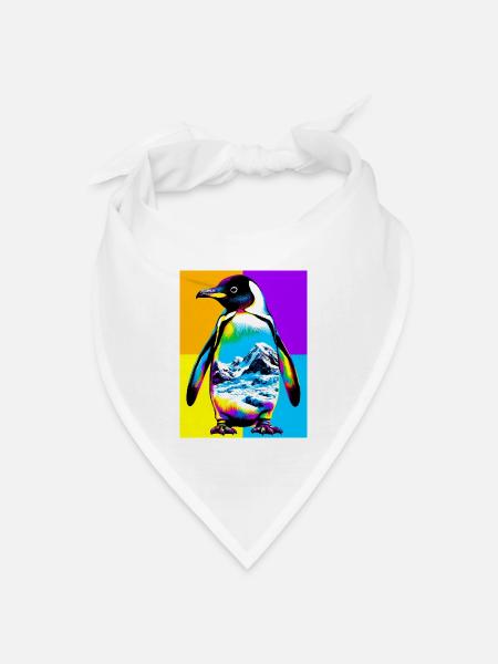Pinguin - Bandana Dreieckstuch - Weiß
