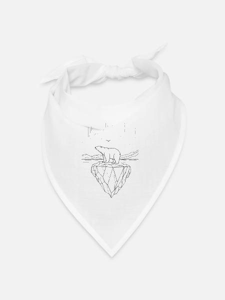 Grönland - Eisberg mit Eisbär - Bandana Dreieckstuch - Weiß