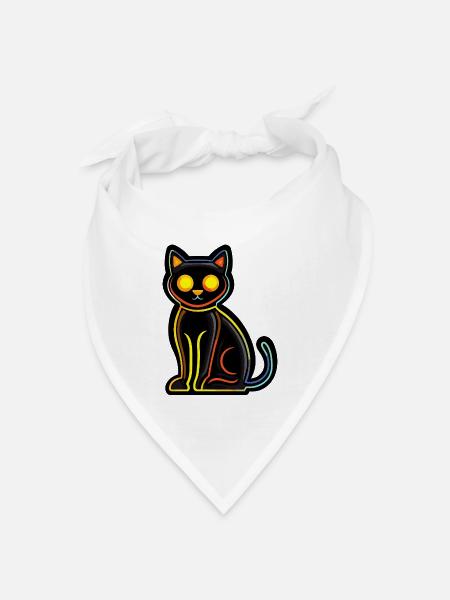 Katze Halloween Comic Kater - Bandana Dreieckstuch - Weiß