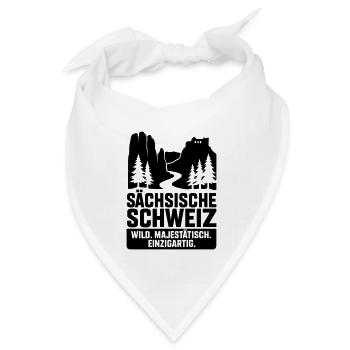 sächsische Schweiz - Bandana Dreieckstuch - Weiß - Vorne