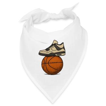 Sneaker über Basketball Street Art - Bandana Dreieckstuch - Weiß - Vorne