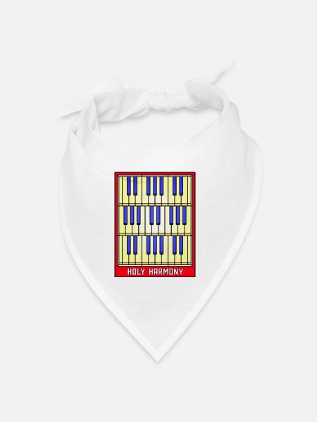 Buntglas-Klaviertasten - Bandana Dreieckstuch - Weiß