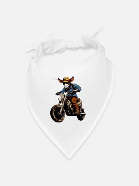 Esel Motorrad - Bandana Dreieckstuch - Weiß