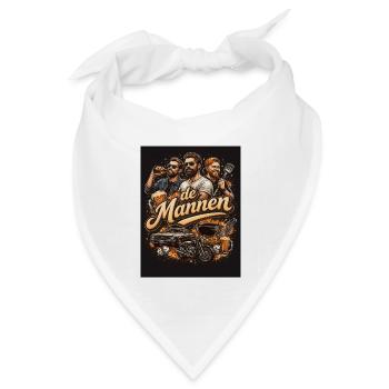 Das Herren-Barbecue und die Fahrräder - Bandana Dreieckstuch - Weiß - Vorne