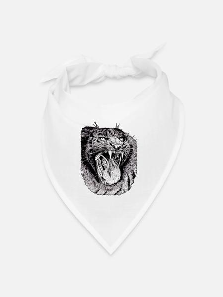 Tiger - Bandana Dreieckstuch - Weiß