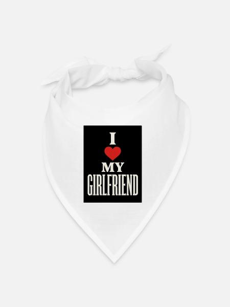 Ich liebe meine Freundin, ich liebe meine Freundin, ich liebe sie - Bandana Dreieckstuch - Weiß