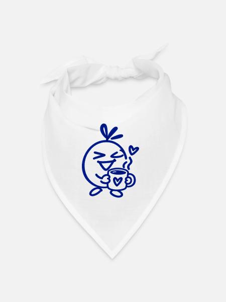 Kaffee Genuss – Entspannter Charakter Line Art - Bandana Dreieckstuch - Weiß