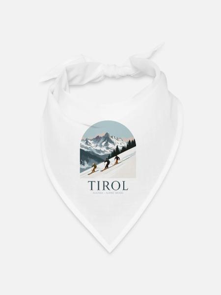 Tirol Austria Alpine Skiing - Bandana Dreieckstuch - Weiß