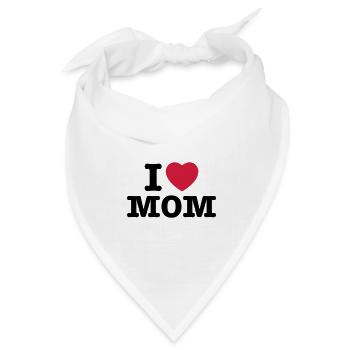 i love mom - i heart mom - i liebe mutti mama - Bandana Dreieckstuch - Weiß - Vorne