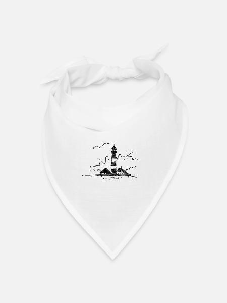 Leuchtturm Westerhever - Bandana Dreieckstuch - Weiß
