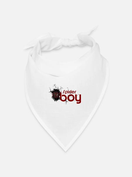 Spinnentier-Held: Karminrotes Netz-Emblem - Bandana Dreieckstuch - Weiß