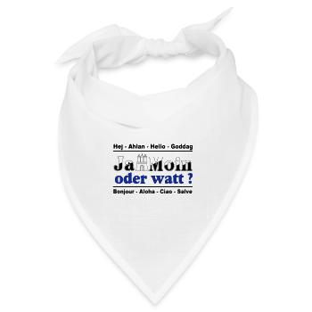 Hamburg , Tradition , Ja Moin oder watt (25) - Bandana Dreieckstuch - Weiß - Vorne