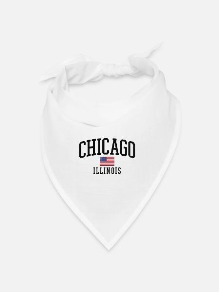 Chicago Flag Vintage Collegiate - Bandana Dreieckstuch - Weiß