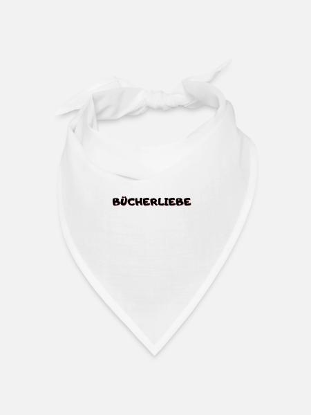 Bücherliebe - Bandana Dreieckstuch - Weiß