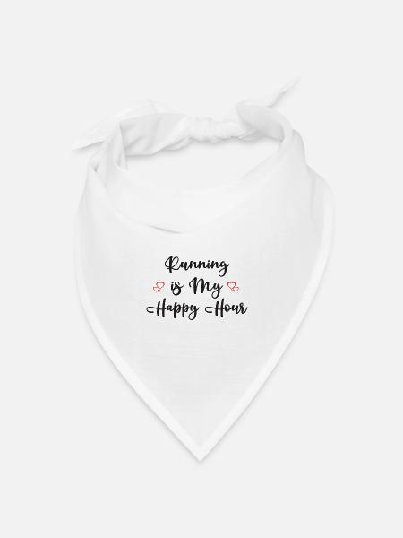 Laufen ist meine Happy Hour - Bandana Dreieckstuch - Weiß