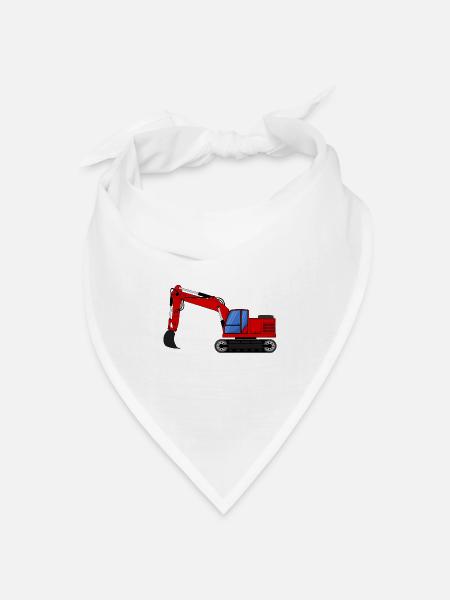 Bagger Baggerfahrzeuge rot - Bandana Dreieckstuch - Weiß